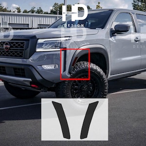 HDUSA 2022-2025 Fits Nissan Frontier Front Side Marker Precut Dark Matte Gloss Black Transparent Vinyl Decals Tint Black Out Overlay Dark