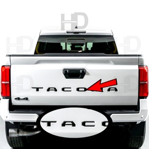 HDUSA For 2024 2025 Toyota Tacoma 4th Gen Rear Tailgate Letter Decals Indentations Flat Vinyl Decals Inlay