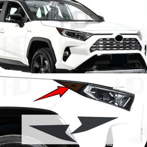 HDUSA For RAV4 2019-2021 Front Head Light Side Marker Precut Dark Vinyl Tint Decals Transparent Overlay 2019 2020 2021 2022 Side Marker