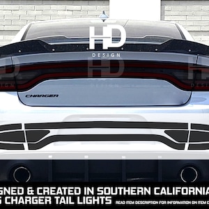 HDUSA Fits 2015-2023 Dodge Charger Tail Light Rear Racetrack Precut Dark Decals Vinyl Tint Overlay 15 2016 2017 2018 2019 2020 21 22 2023