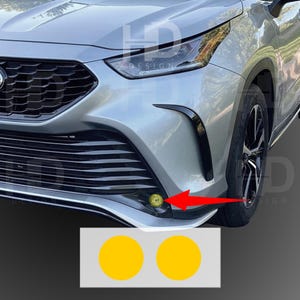 HDUSA 2021-2025 Fits XSE Highlander Toyota Fog Light Yellow Precut Dark Vinyl Tint Overlay Decals 2020 2021 2022 2023