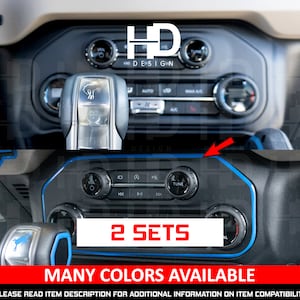 HDUSA Fits Bronco 2021 2022 2023 2024 AC Controls Climate Control Panel Fan Speed Vinyl Decal Outline Accent Color Trim Custom Car Mod COMBO