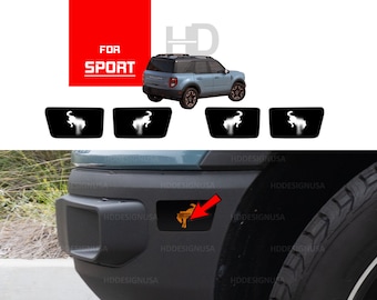 HDUSA Fits Bronco SPORT Horse Side Marker Decal Set Exterior Customization Mod Vinyl Decal Overlay Delete Pack of 4 2021 2022 2023 2024