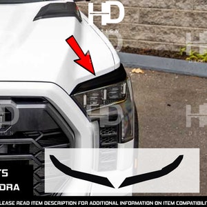 HDUSA For Tundra Front Headlight Eyelid Top Gloss Black Matte Black Kit Head Light Decals For Toyota Tundra (2022-2025) 2022 2023 accessory