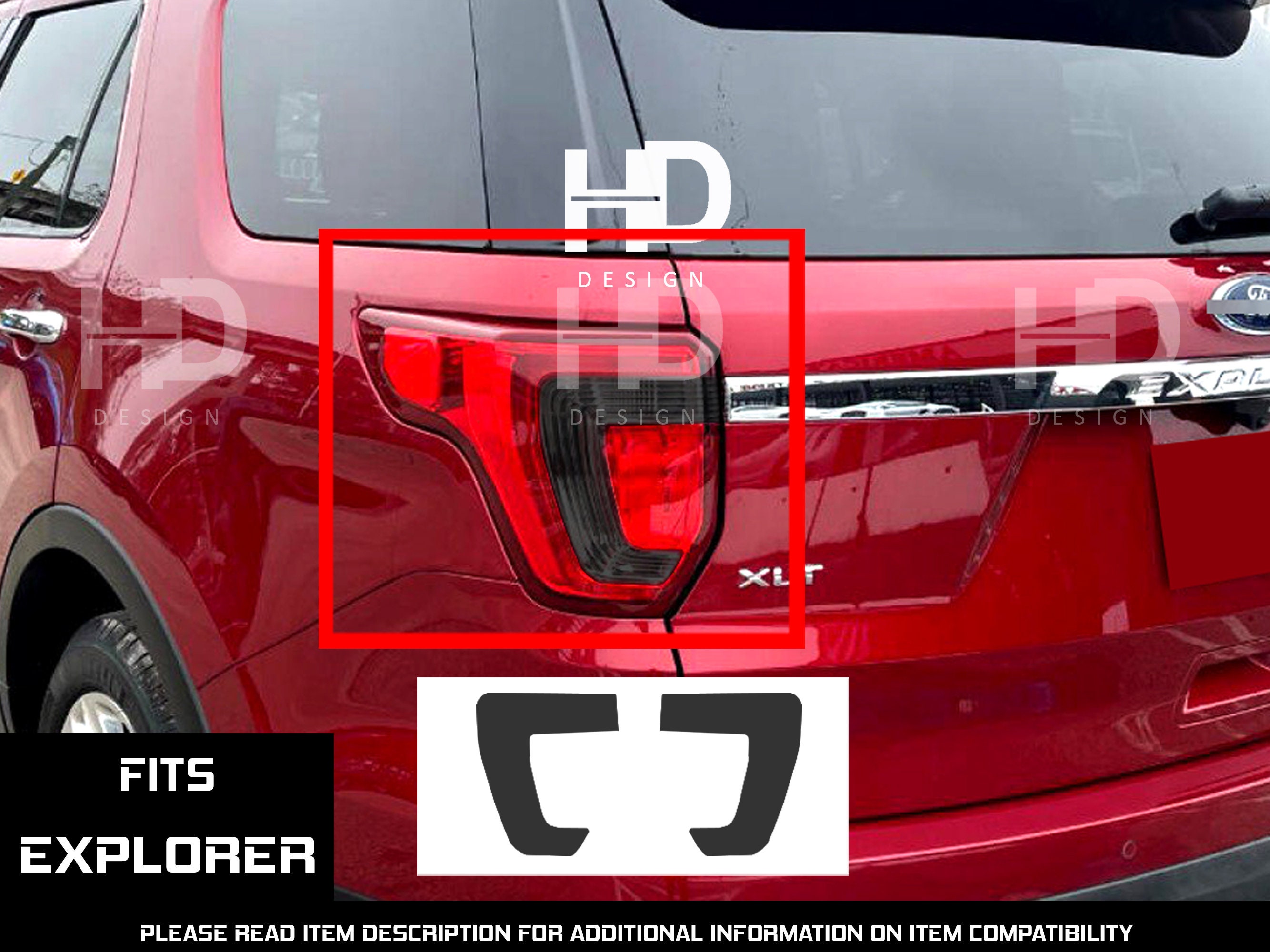 Clearsurface Precut Smoked PPF Tint Film For 2020-2024 Ford Explorer Tail Lights – 1-Year Warranty