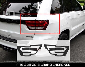 HDUSA For 2011-2013 Grand Cherokee Tail Light Rear Precut Tint Black Blacked Out Vinyl Tint Overlay 2011 2012 2013 Blacked