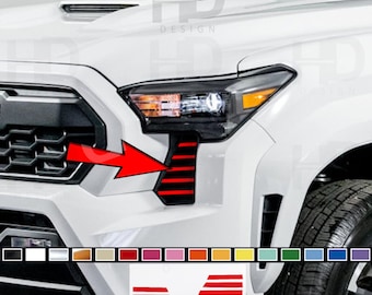 HDUSA For Tacoma 2024 2025 2026 Front Grille Rib Decals Indentations Flat Vinyl Decals Inlay For Toyota Tacoma 4th Gen