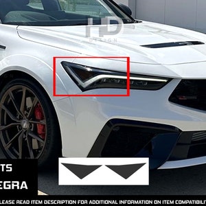 HDUSA For Acura Integra 2023-2025 Front Headlight Side Marker Dark Tint or Black Vinyl Overlay Decals 2023 2024 Accessories