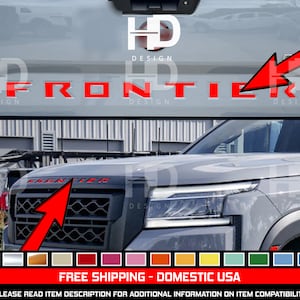 HDUSA Decals Fits Nissan Frontier 2022-2024 More Colors Front Grille Insert Rear Tailgate Hatch Inlay Vinyl Indent Letters Off Road Grill