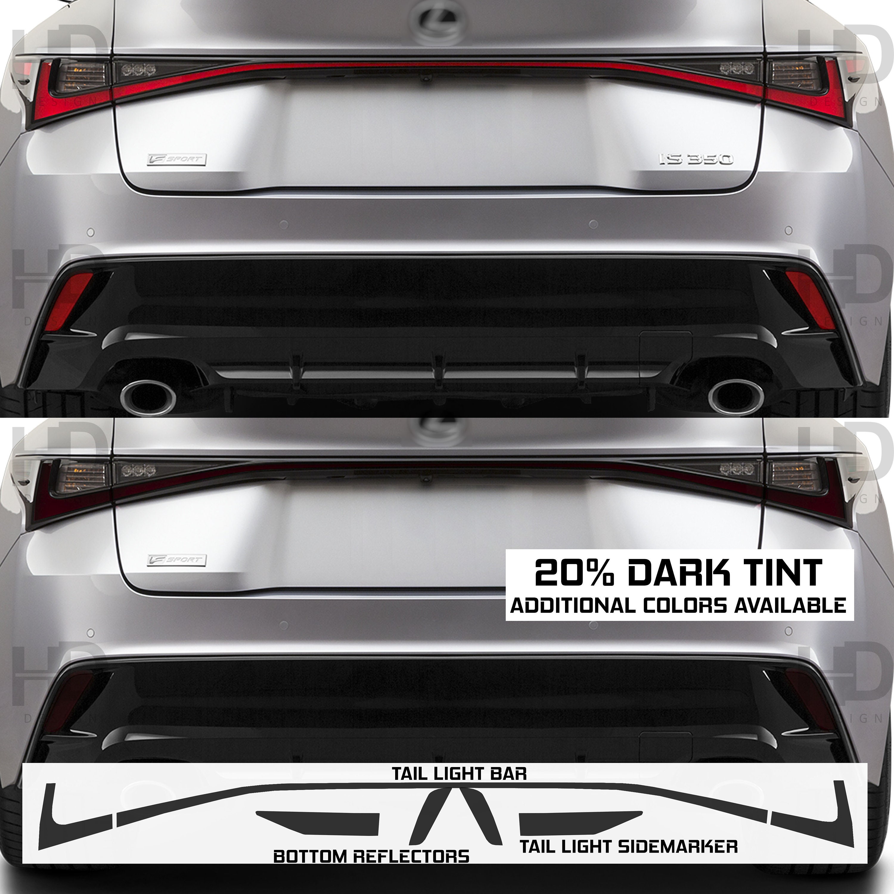 HDUSA Fits Ford Bronco Sport Front and Rear Side Markers Bottom Reflectors  Precut Dark Vinyl Tint Overlay Dark Out 2021 2022 2023 