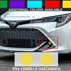 HDUSA Fits Toyota Corolla Hatchback 2019-2025 Fog Light Front Precut Yellow Vinyl Tint Decals Transparent Dark out Overlay 2020 2021 2022