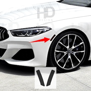 HDUSA Fits 8 Series BMW 2019-2025 Front Side Marker Dark Blacked out Vinyl Tint Overlay 840ix M850iX 840i G15 2019 2020 2021 2022 2023 2024