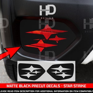 HDUSA For 2018-2023 Crosstrek Star Strike Rear Reflectors Lower Precut Matte Black Decals Vinyl Fits Subaru 2018 2019 2020 2021 2022 2023 XV