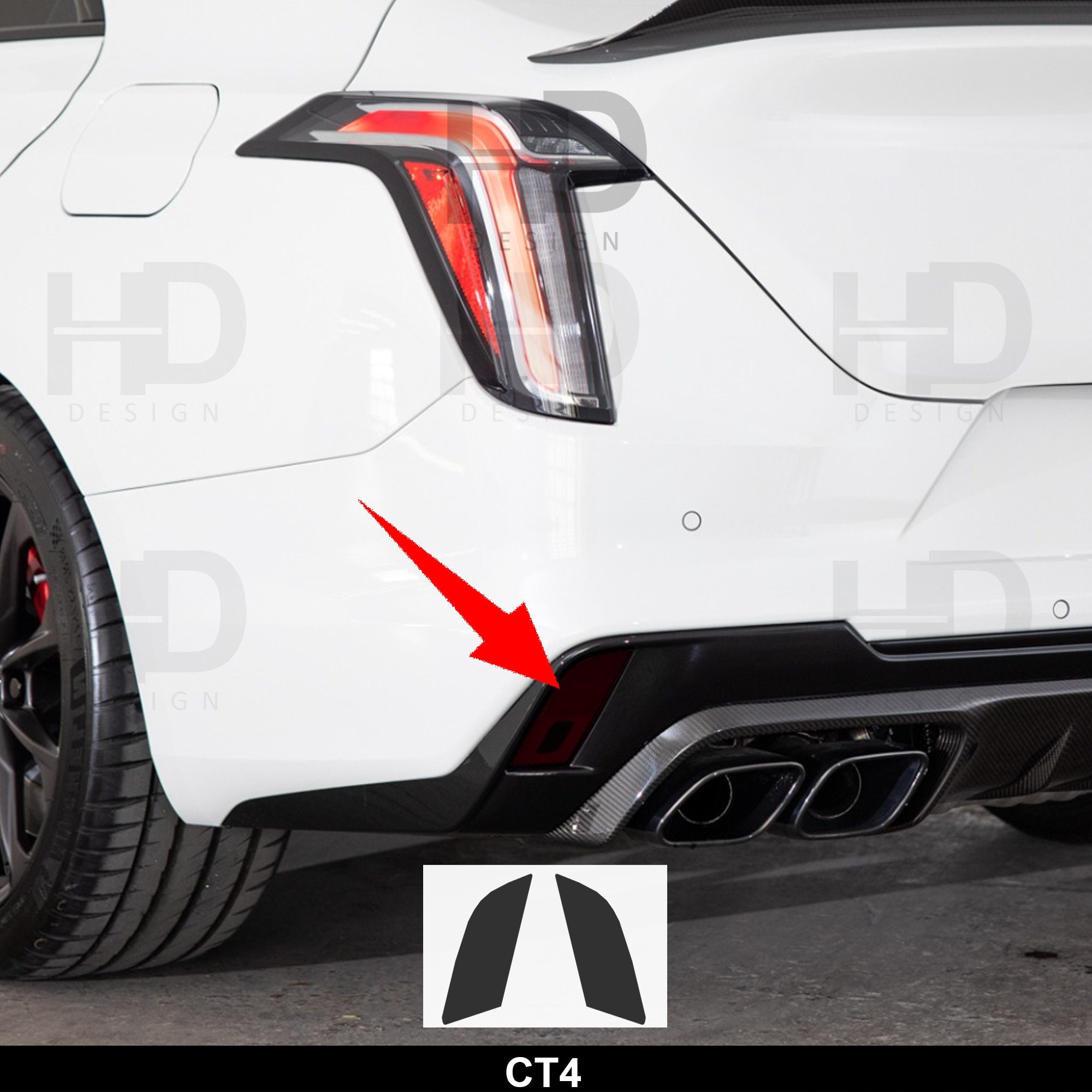 HDUSA Fits CT4 Cadillac 2020-2026 Rear Bumper Reflectors Precut