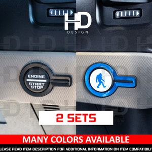 HDUSA Fits Bronco 2021 2022 2023 2024 Push to Start Stop Ignition Engine Vinyl Decal Accent Color Trim Outline Overlay Car Customization Mod