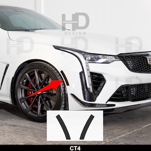 HDUSA Fits CT4 Cadillac 2020-2025 Front Side Markers Reflectors Bumper Precut Dark Vinyl Tint Overlay Black Decal 2020 2021 2022 2023 2024