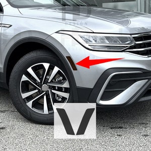 HDUSA Tiguan 2022-2024 VW Front Side Marker Precut Dark or Black Out Transparent Vinyl Decals Tint Overlay Accessory 2022 2023 2024
