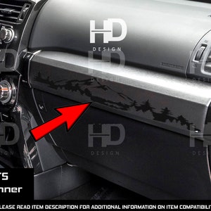 HDUSA Fits 2014-2024 4Runner Dashboard Glove Box Tree Mountain Scene Vinyl Decal Dash Sticker Black More Colors Dash Board Off Road Front