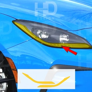 HDUSA For GR86 Headlight DRL Bottom Yellow Red Front Precut Decals Dark Blacked out Vinyl Tint Overlay 2022 2023 Fits 2022-2025Toyota GR86
