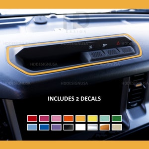 HDUSA Dashboard Switch Vinyl Decal Outline Fits Full Size Bronco 2021 2022 2023 2024 Accent Color Trim Overlay Sticker Car Accessories Mod