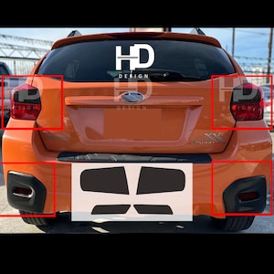 HDUSA For Crosstrek 2013-2017 Tail Light Rear Bumper Reflectors Dark Vinyl Tint Overlay Fits Subaru 2013 2014 2015 2016 2017 Hatchback