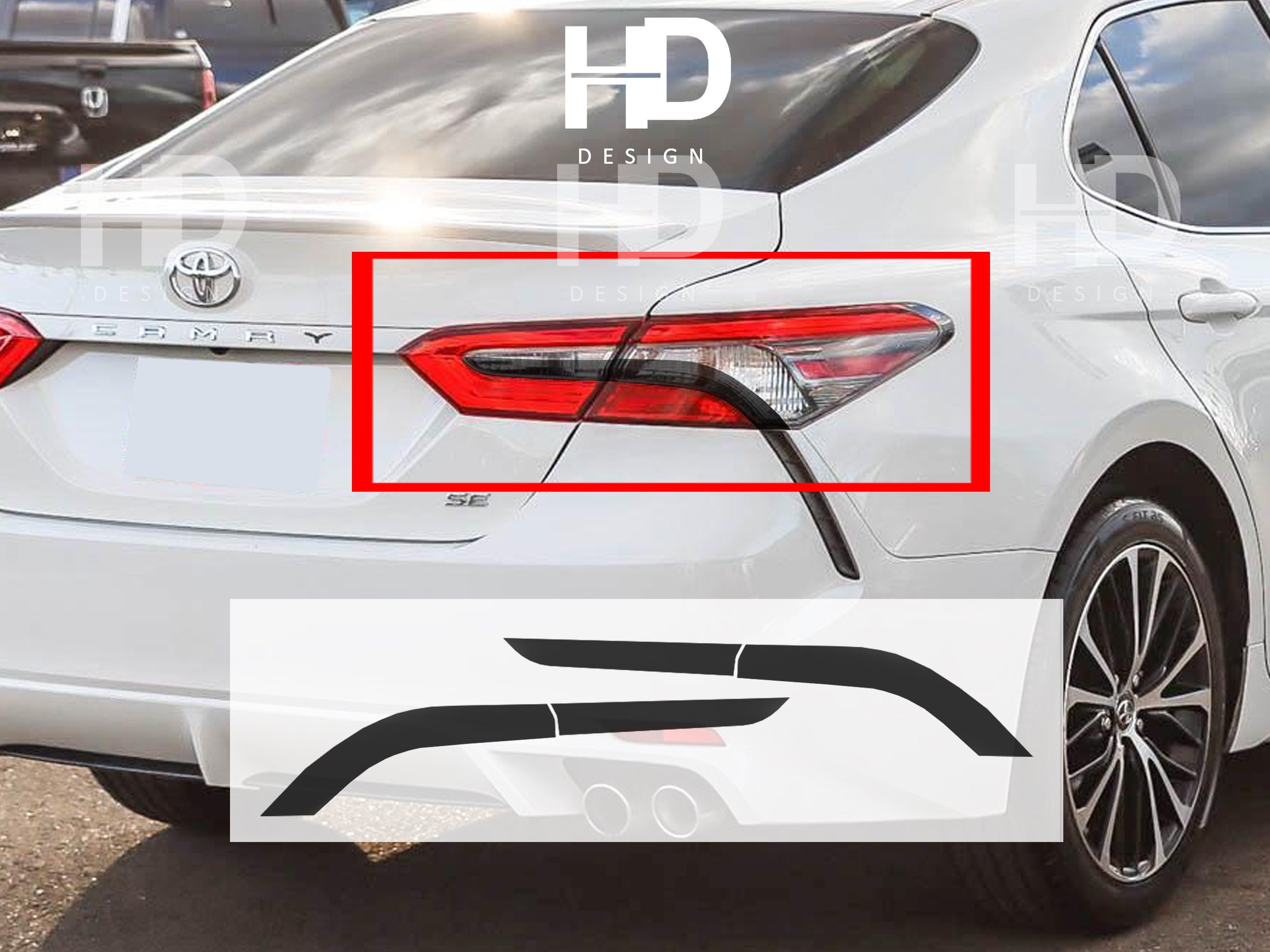 Gloss Black Rear Bumper Taillight Strip – Fits Toyota Camry SE 2018-2024