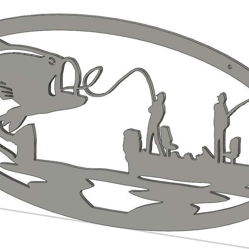 Bass Fishing Scene Dxf - Etsy