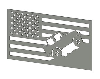 Jeep American Flag DXF File