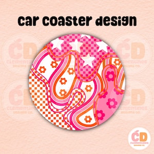 Diseño PNG de posavasos de coche retro: Sublimación genial (descarga digital)