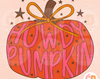 Hola Calabaza Western Halloween PNG, Diseño Otoñal Femenino (Descarga Digital)