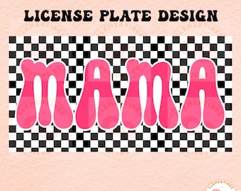 Mama License Plate Template: Leopard PNG Sublimation Design (Digital Download)