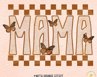 Retro Mama PNG: Boho Sublimation Design (Digital Download)