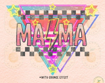 Retro mama PNG-Instant Digital Download-Sublimation Designs-Boho png, Mama png,Retro png, Retro Mama png, Mama Sublimation,Neon png, mom png