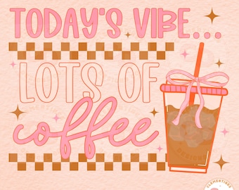 Coquette Iced Coffee PNG - Retro Sublimation Design (Digital Download)