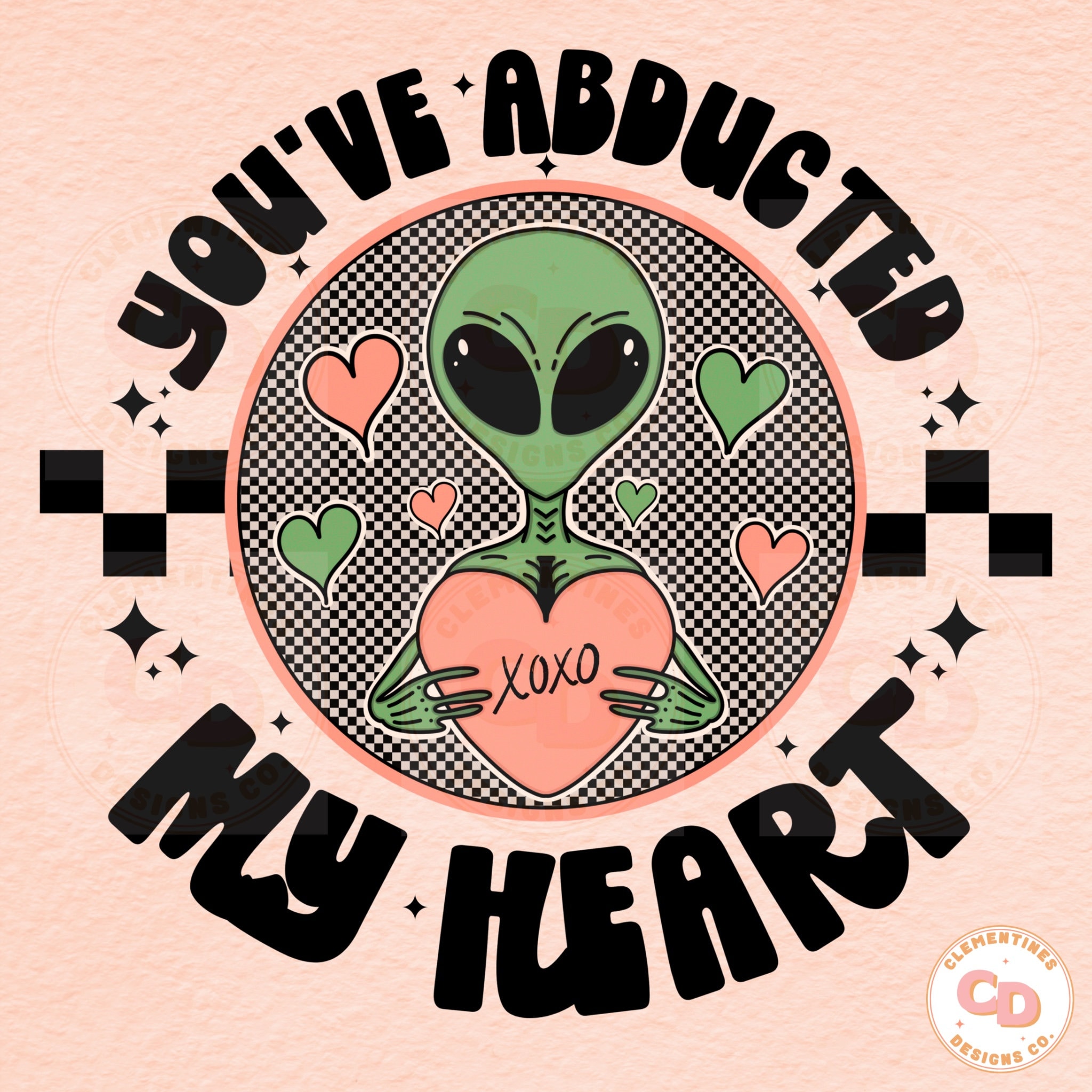 Alien Valentine PNG: Retro Heart Design (digital Download) - Etsy