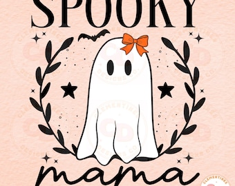 Spooky Mama Ghost PNG: Retro Halloween Sublimation Design (Digital Download)