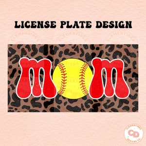 Retro Softball Mom Nummerenschild PNG - Sublimationsdesign (Digitaler Download)