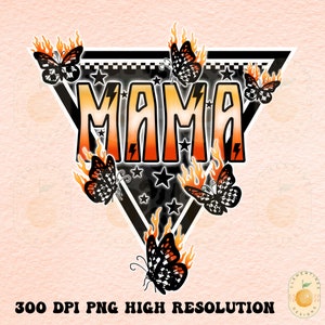 Mama PNG-Sublimation Download-Mama Sublimation-Summer mama png, Mama png, Rocker Mama png, edgy mama design, neon png,butterfly png design
