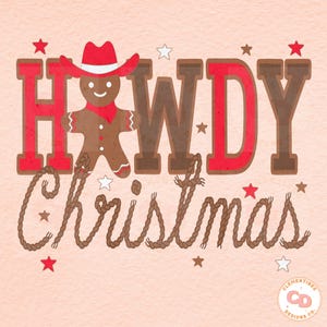 Howdy Christmas PNG: Retro Western Holiday Design (Digital Download)
