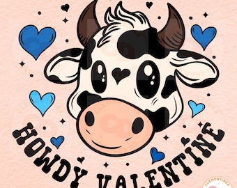 Ciao Valentino mucca PNG: Sublimazione Western Valentine (download digitale)