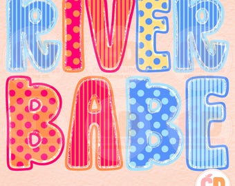 River Babe PNG: Trendy Summer Design (Digital Download)