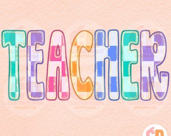 Teacher PNG- Trendy Teaching Design, School png (Digital Download)