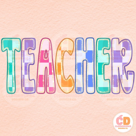 Teacher PNG- Trendy Teaching Design, School png (Digital Download)