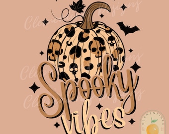 Spooky Vibes PNG- Sublimation Digital Download,Halloween sublimation, Witchy png,Halloween png, Spooky designs, Boho Halloween png, Cheetah