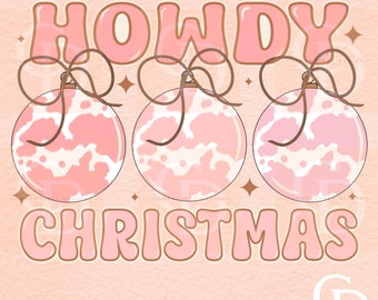 Howdy Christmas PNG: Western Cowboy Cowprint (Digital Download)