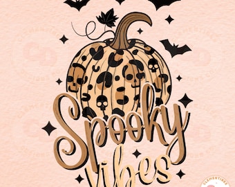 Spooky Vibes PNG- Sublimation Digital Download,Halloween sublimation, Witchy png,Halloween png, Spooky designs, Boho Halloween png, Cheetah
