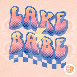 Lake Babe PNG: Retro Summer Design (Digital Download)