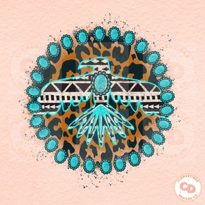 Western PNG-Sublimation Download-Western Sublimation, Boho Png-Aztec Bird Png, Thunderbird png, Southwest Design, Turquoise png,Western