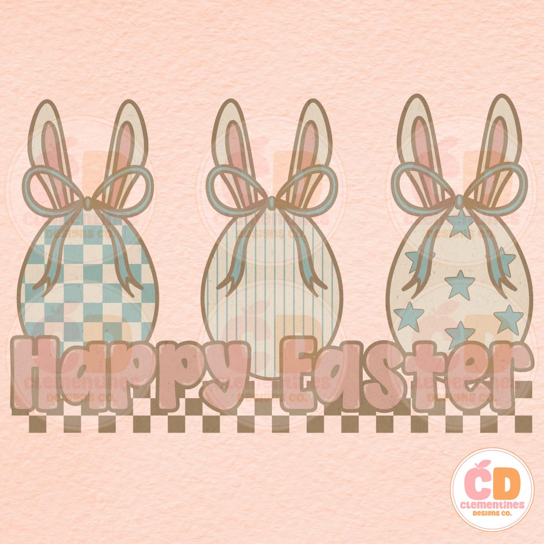 Happy Easter PNG – Vintage Bunny Eggs Spring Design (digital Download ...