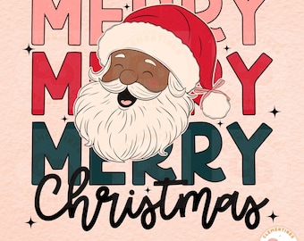 Père Noël noir PNG : coquette tendance (téléchargement numérique)